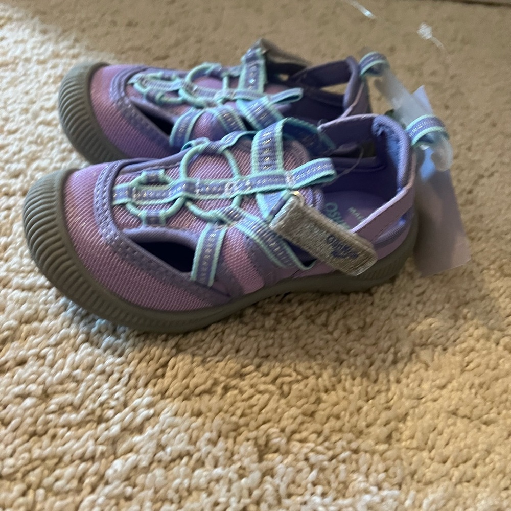 OshKosh B'gosh Lavender and Aqua Kids tennis Shoe sandals - Picture 4 of 5
